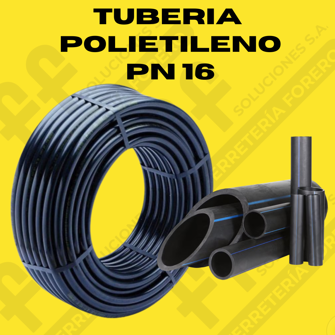 TUBERIA EN POLIETILENO PE 100 PN 16 RDE 11 DE 232 PSI NEGRO LINEA AZUL