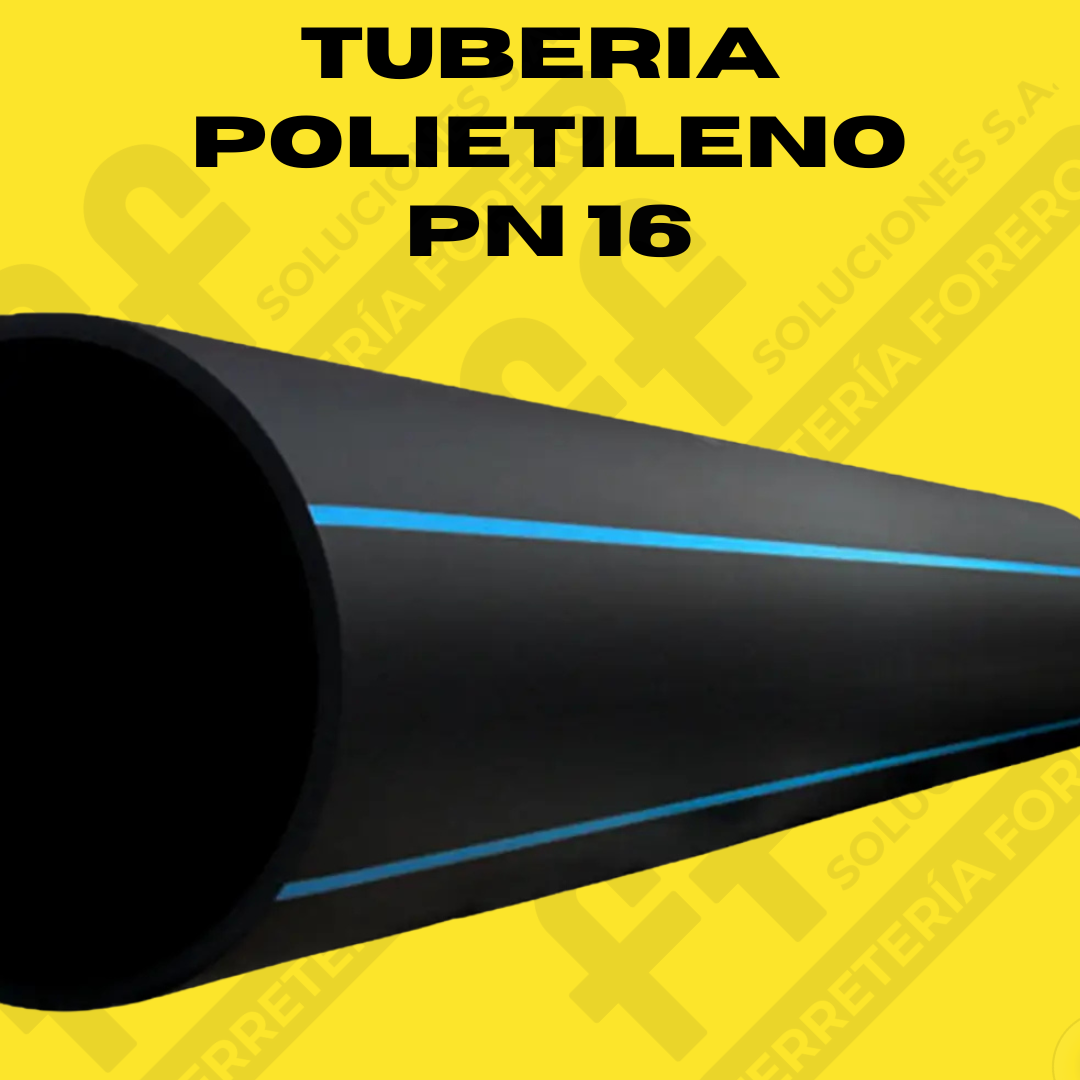 TUBERIA EN POLIETILENO PE 100 PN 16 RDE 11 DE 232 PSI NEGRO LINEA AZUL