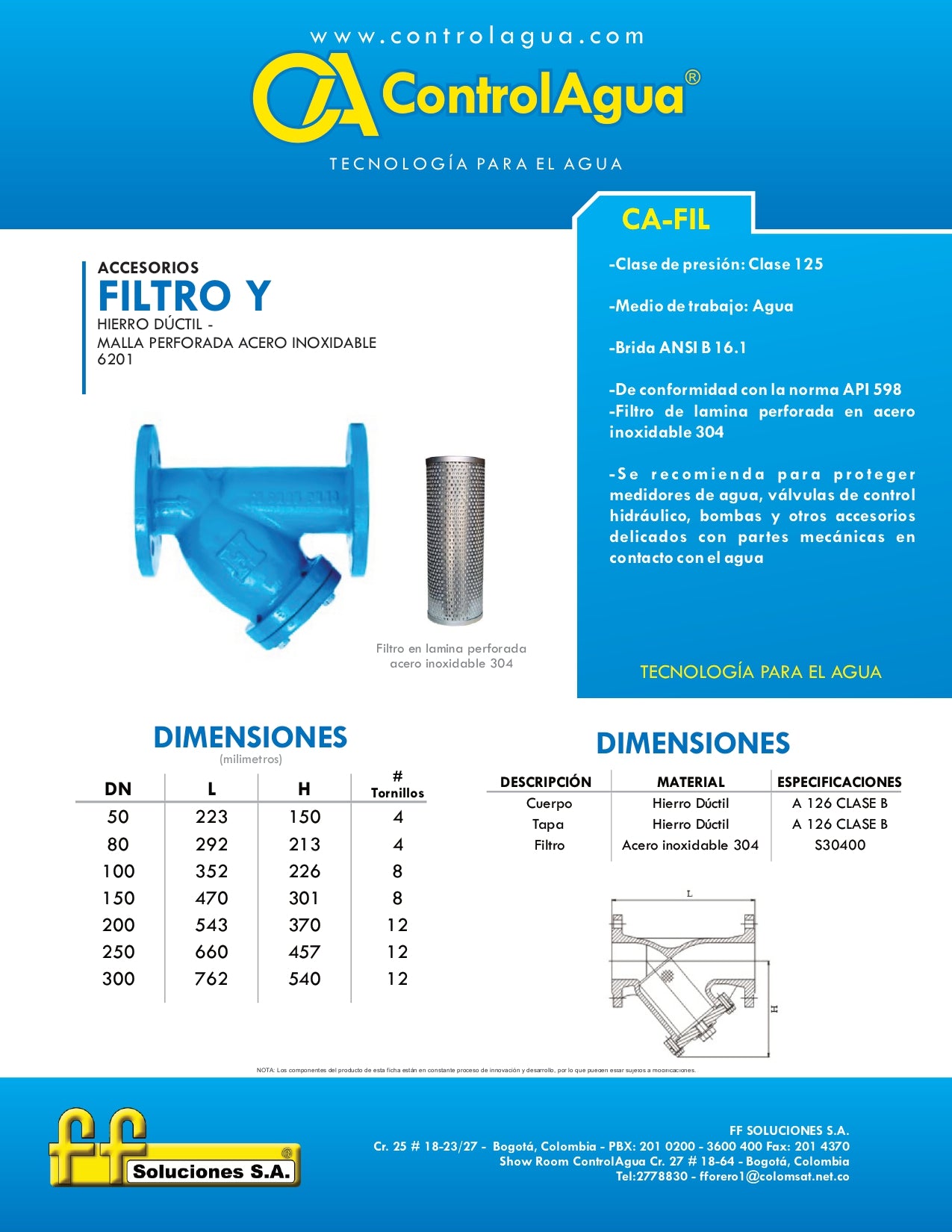 FILTRO HD EN Y (2 1/2"  A 12")