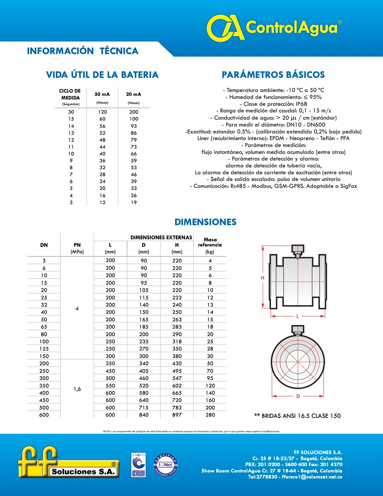 Macromedidor Electromagnético ControlAgua compacto con Batería