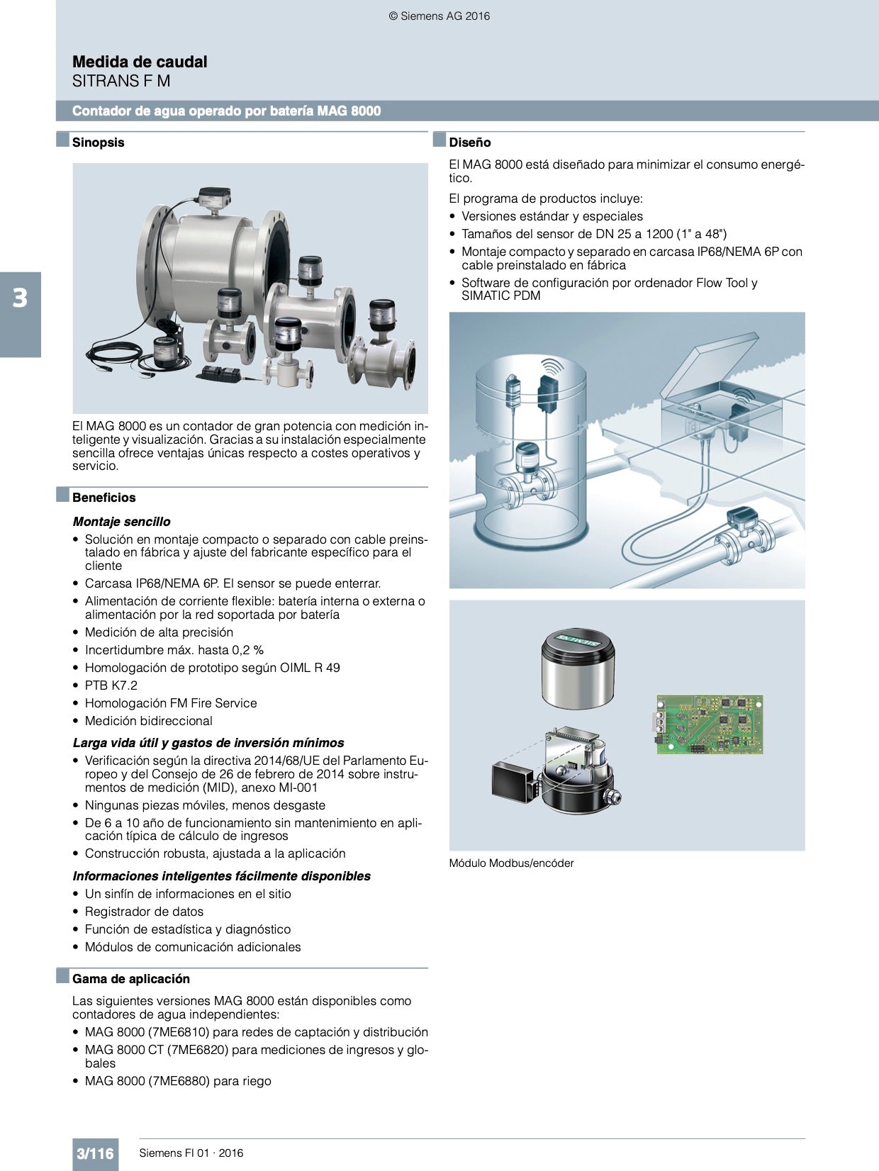 Medidores Electromagnéticos MAG8000 con Batería Siemens (2" A 16")