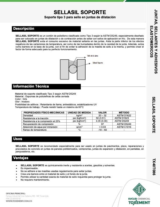 SELLASIL SOPORTE 3/8"