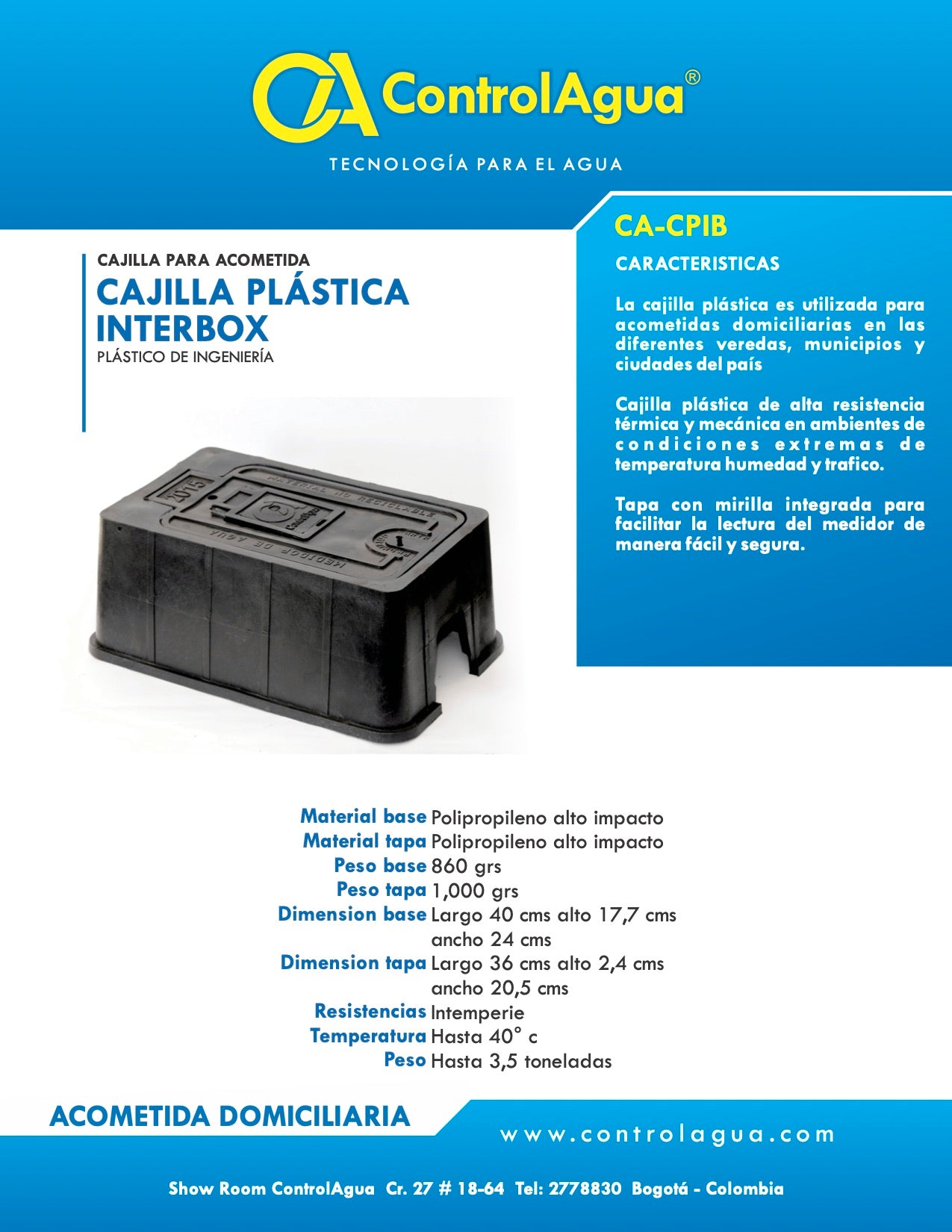 Caja para medidor Interbox Para Municipios