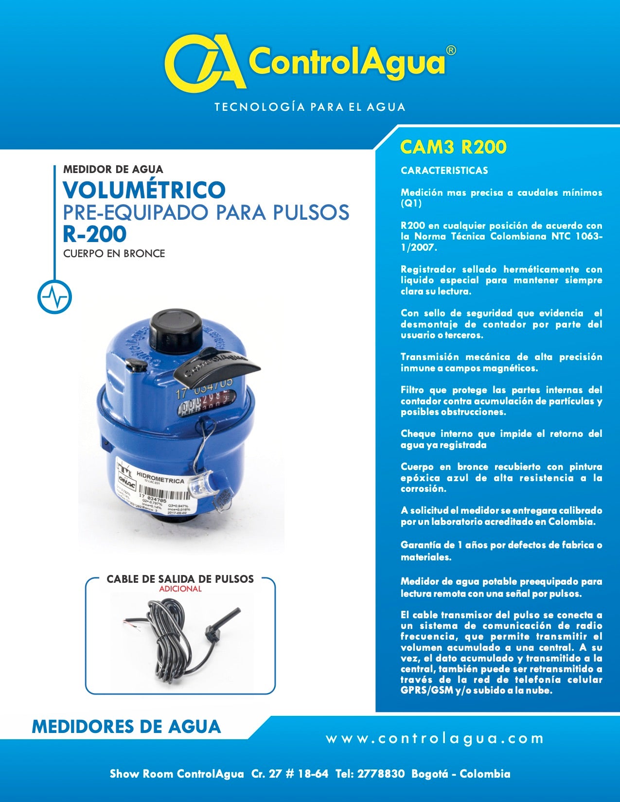 Medidor Volumetrico 1/2" R200