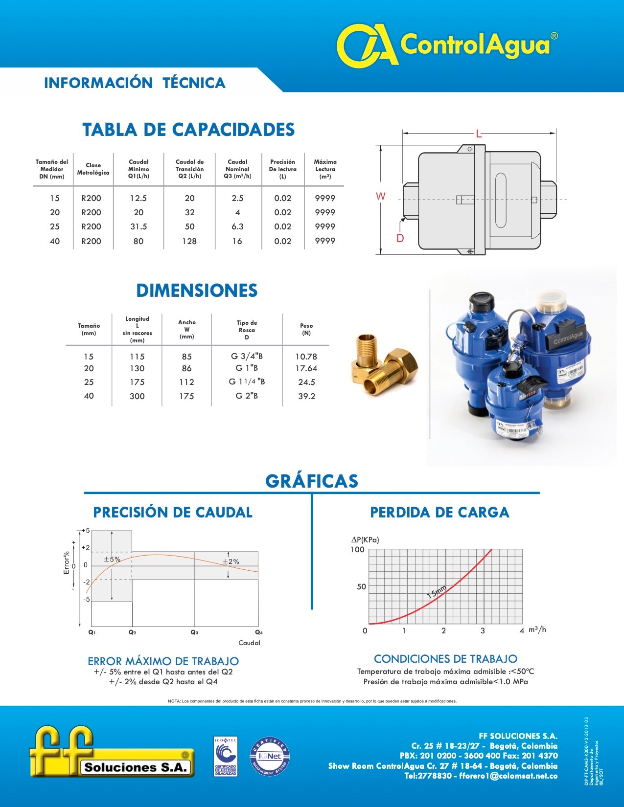 Medidor Volumetrico 1/2" R200